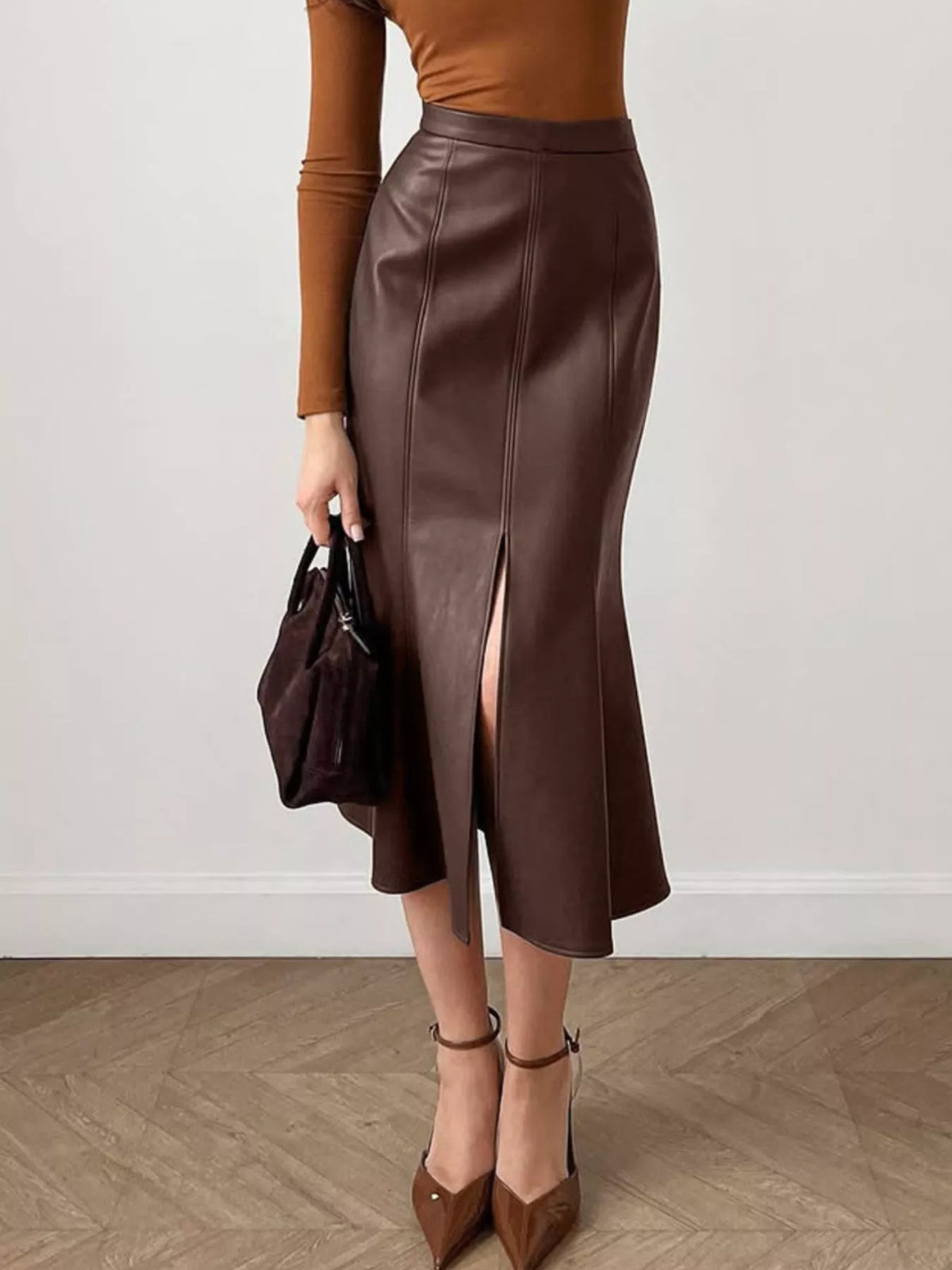 Slit Mermaid Midi Skirt - Lilixa.store