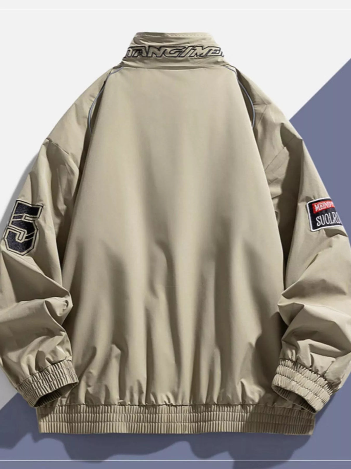 Men's Plus Size Racing-Inspired Zip Up Jacket - Lilixa.store