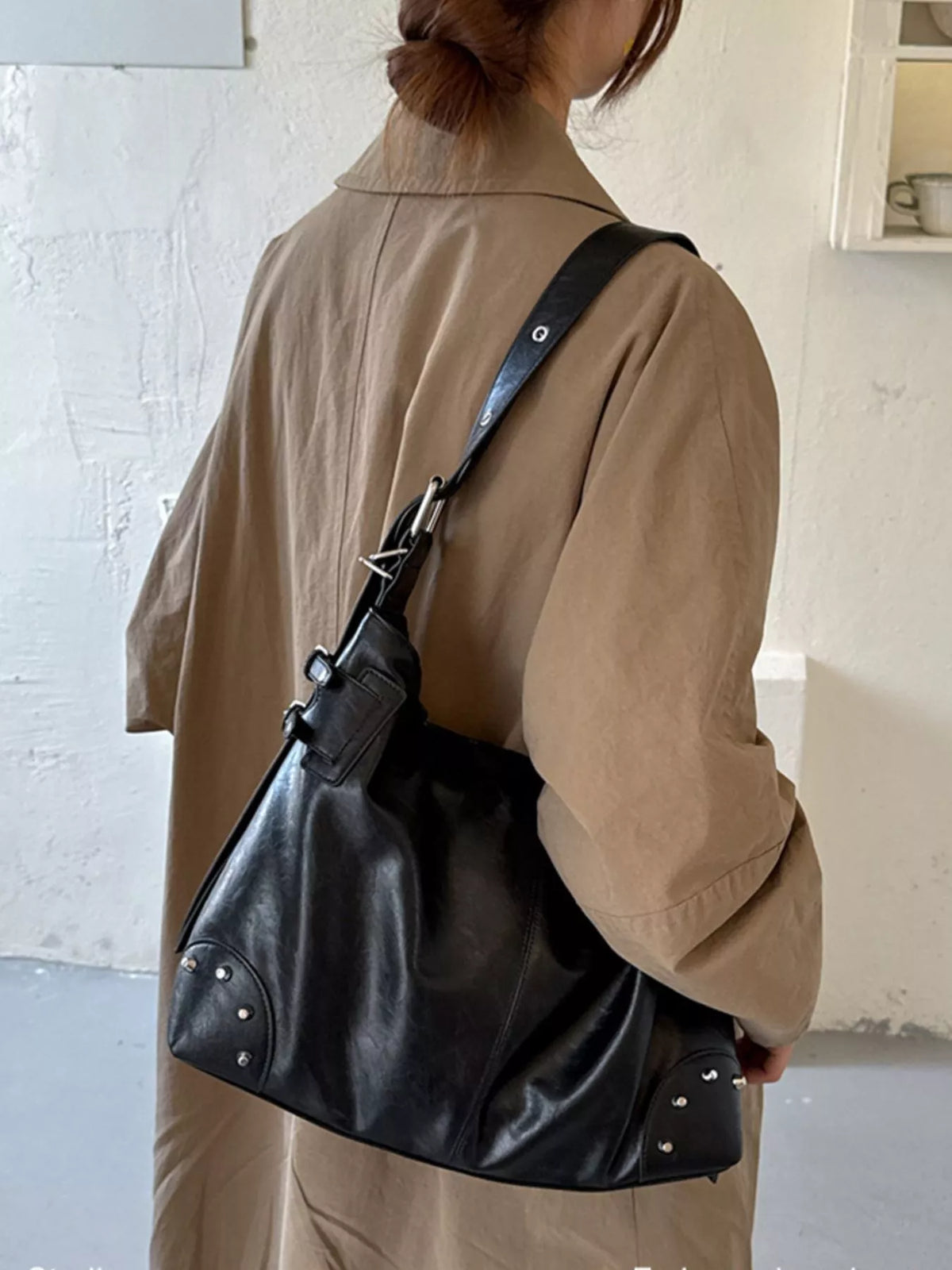 Rivet Decor Shoulder Bag - Lilixa.store