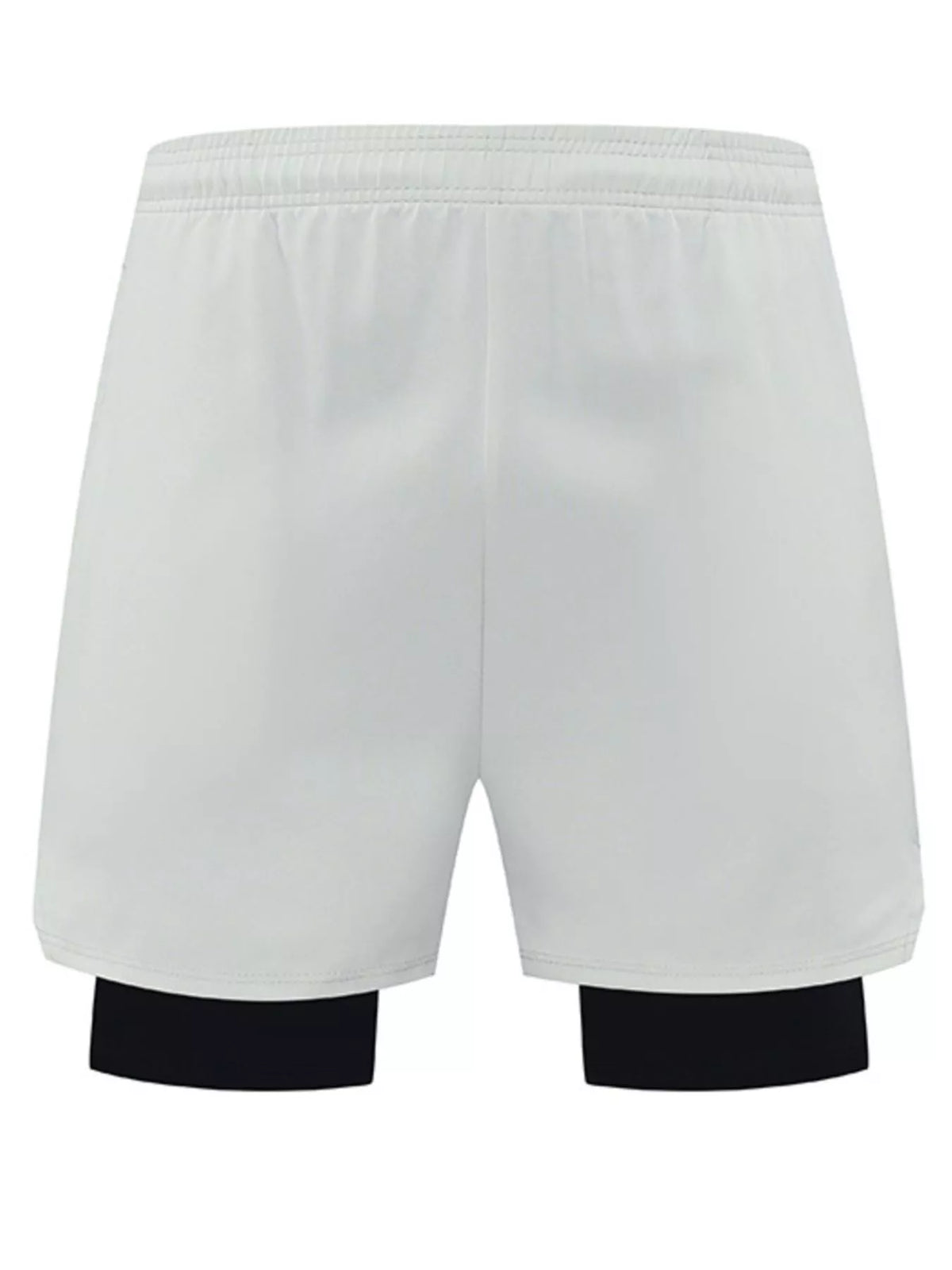 Men's Plus Size Elastic Waist Active Shorts in Light Gray