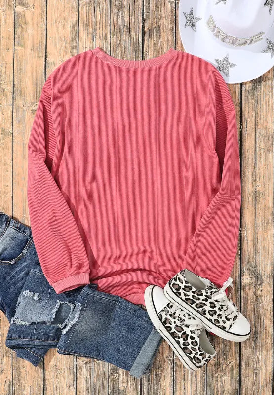 Valentine's Day LOVE Round Neck Long Sleeve Sweatshirt - Lilixa.store