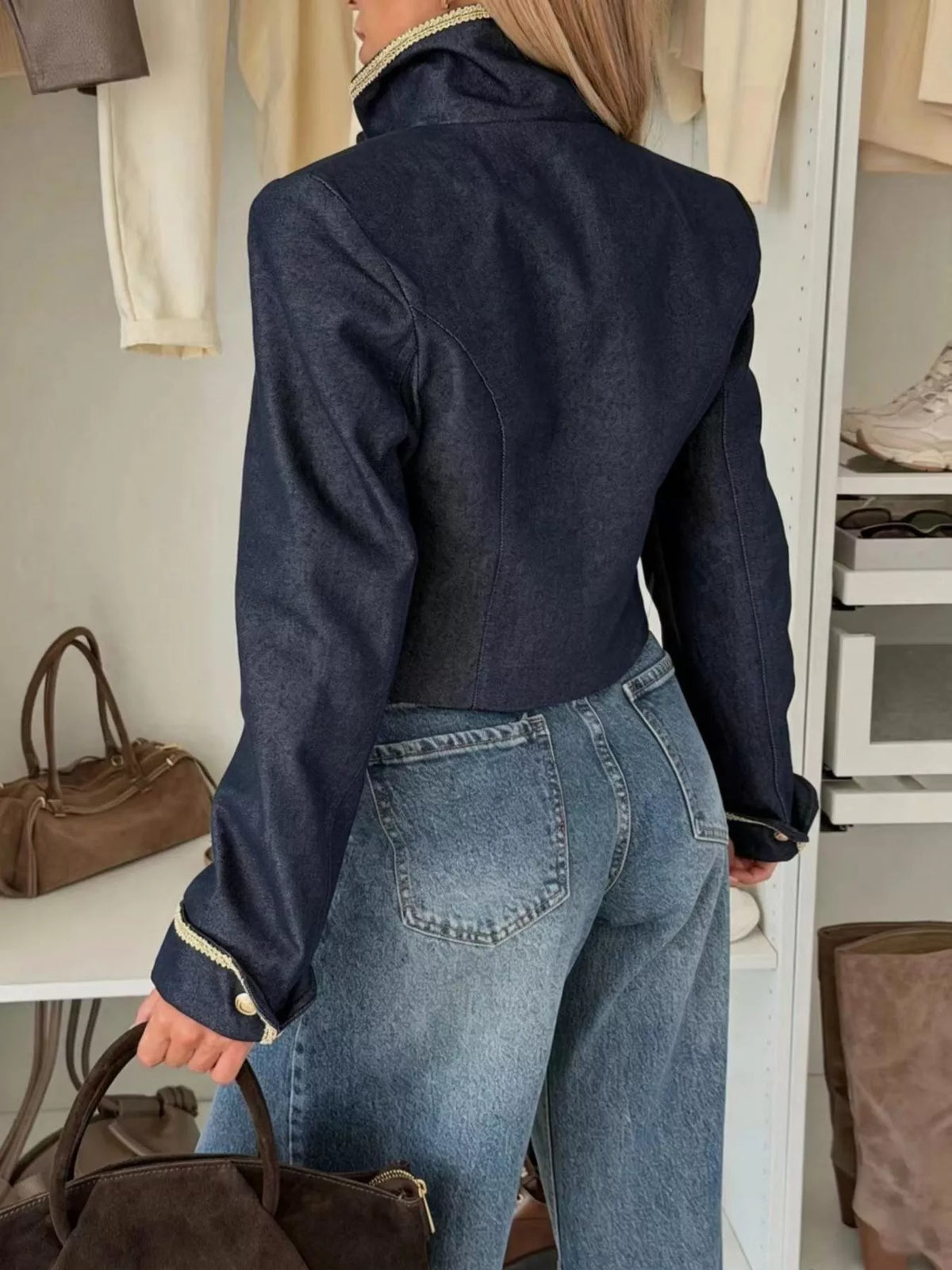 Double-Breasted Cropped Jacket - Lilixa.store