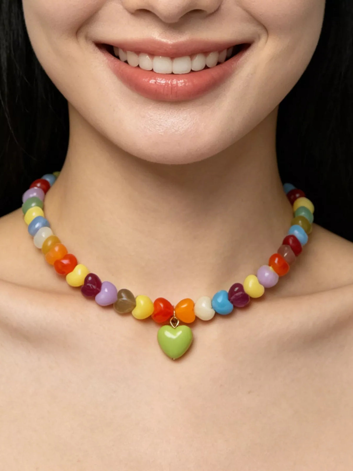 Colorful Heart Bead Necklace - Lilixa.store