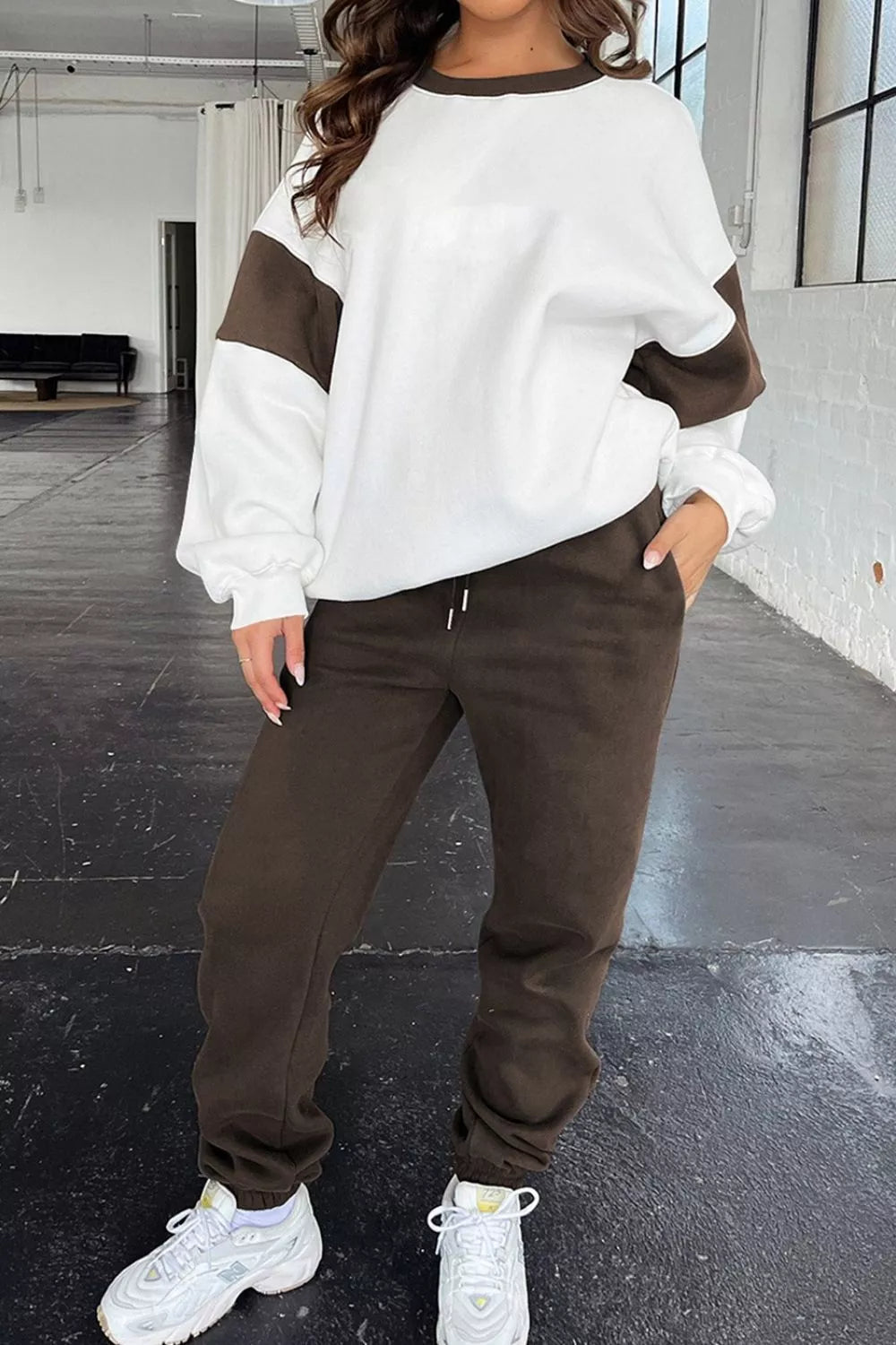 Drop Shoulder Loose Sweatshirt and Joggers Active Set - Lilixa.store