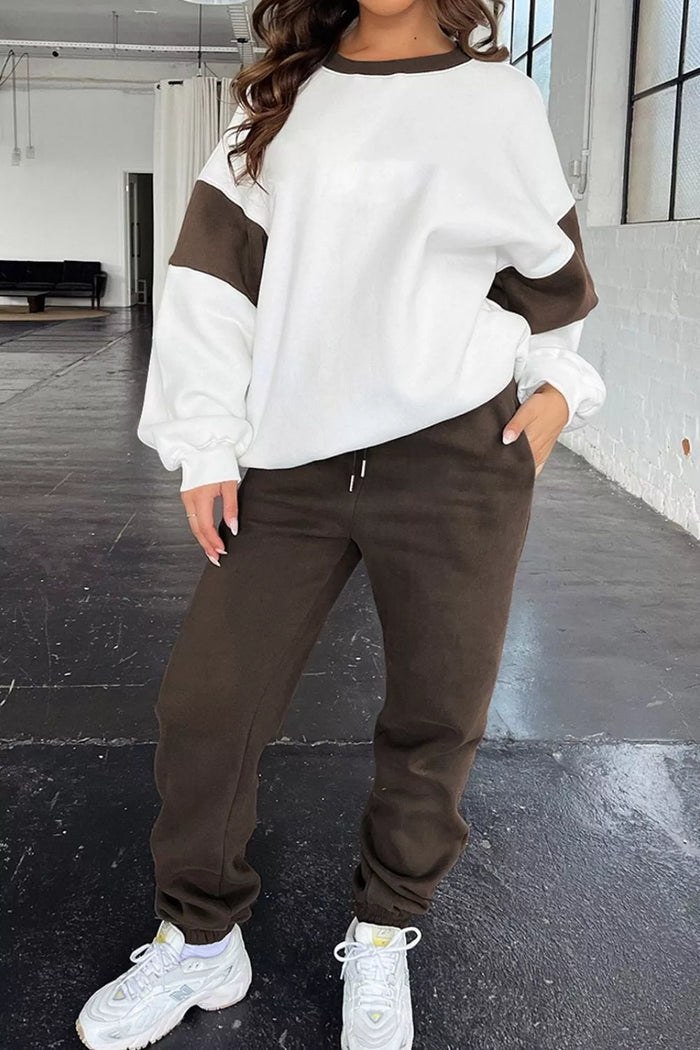 Drop Shoulder Loose Sweatshirt and Joggers Active Set - Lilixa.store