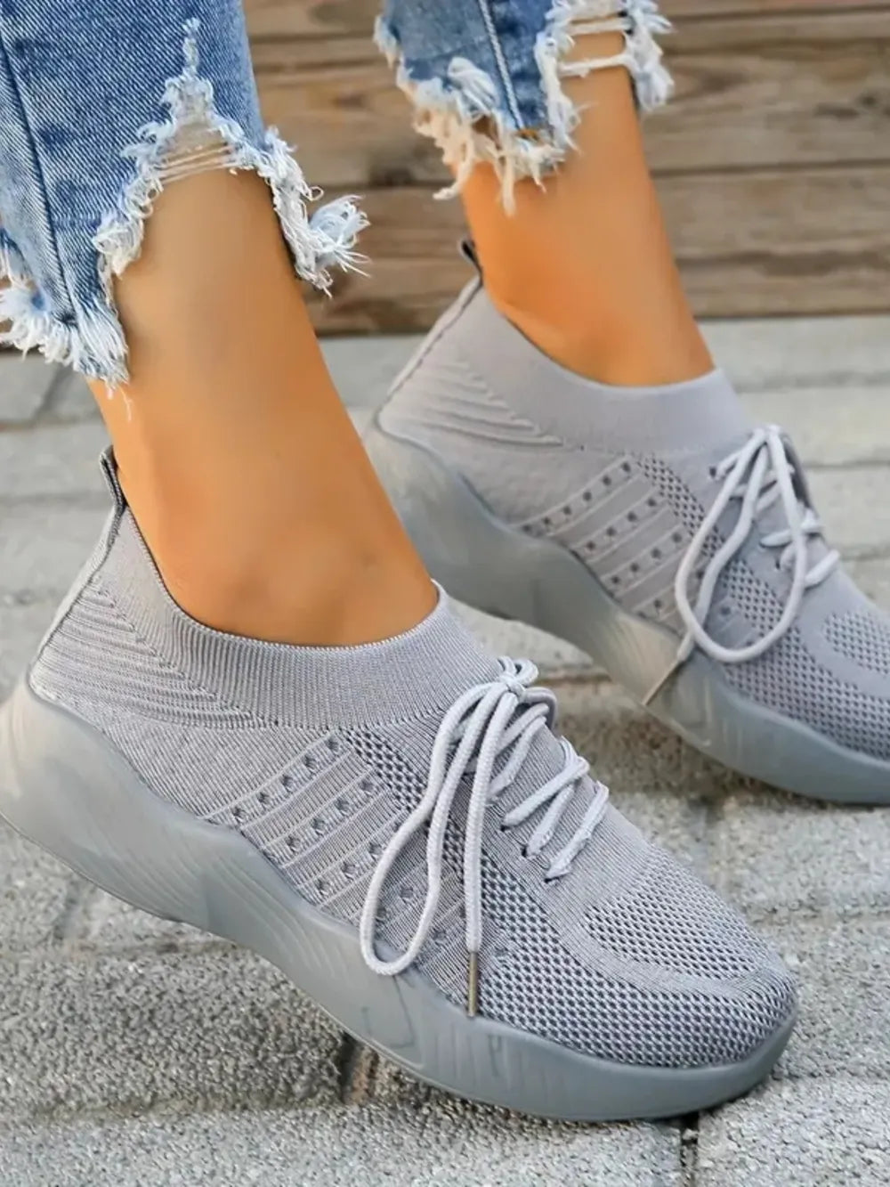 Mesh Round Toe Flat Athletic - Lilixa.store