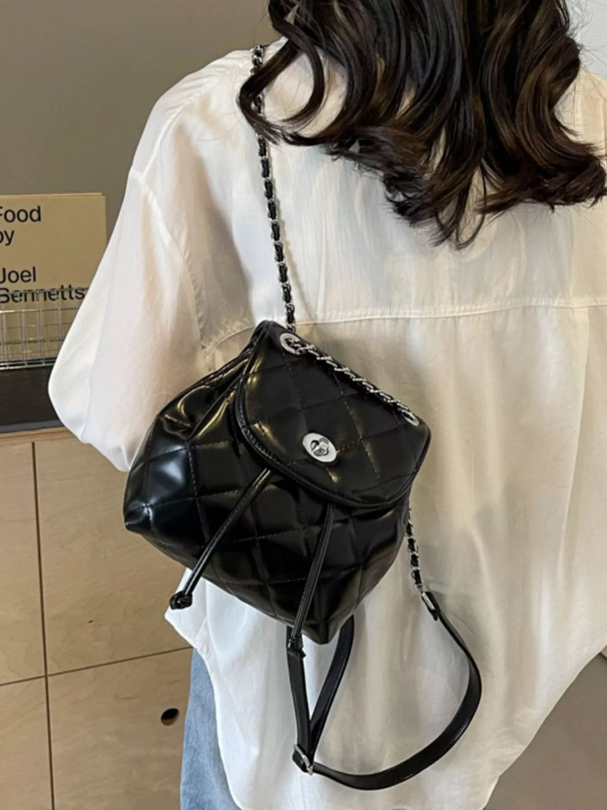 Quilted Chain Backpack Bag - Lilixa.store