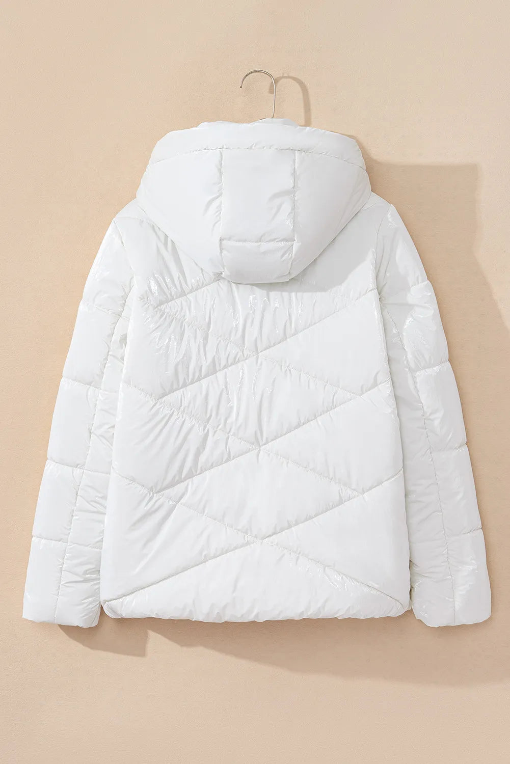 Drawstring Zip Up Long Sleeve Hooded Winter Coat - Lilixa.store