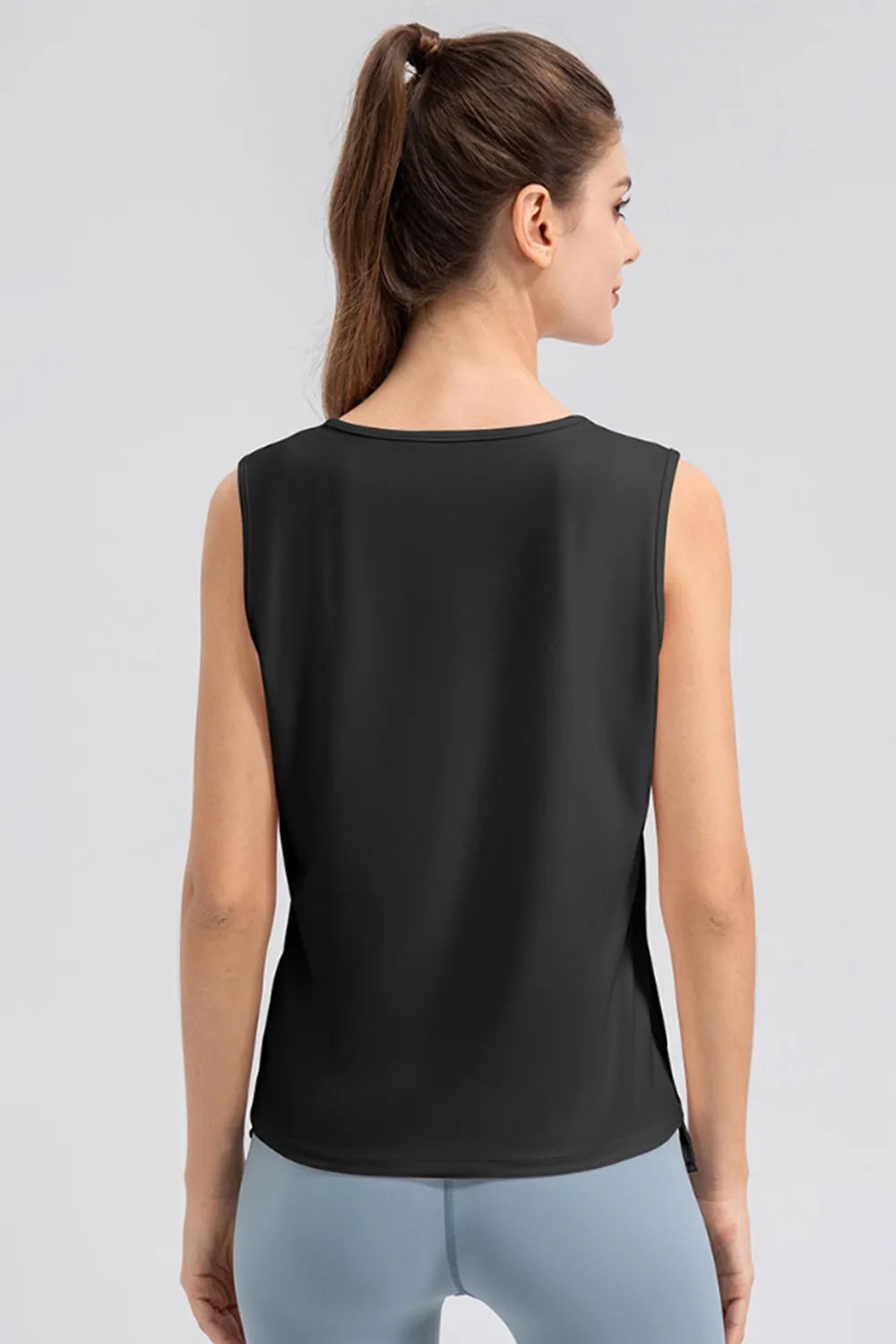 Notched Wide Strap Active Tank - Lilixa.store