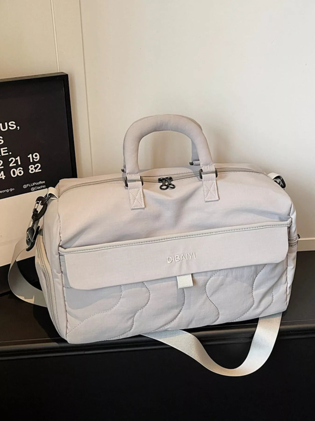 Quilted Duffel Bag with Adjustable Strap - Lilixa.store