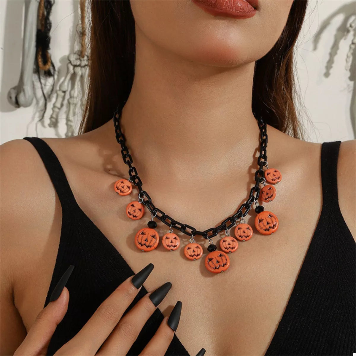 Halloween Skull Ghost Charm Necklace - Lilixa.store