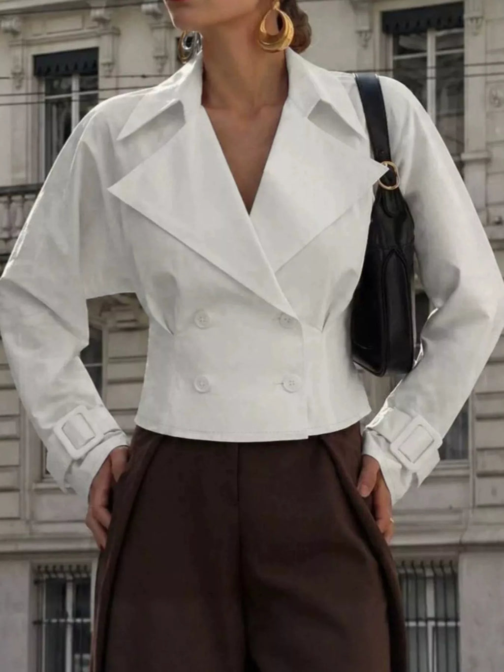 Cropped Double-Breasted Blazer - Lilixa.store