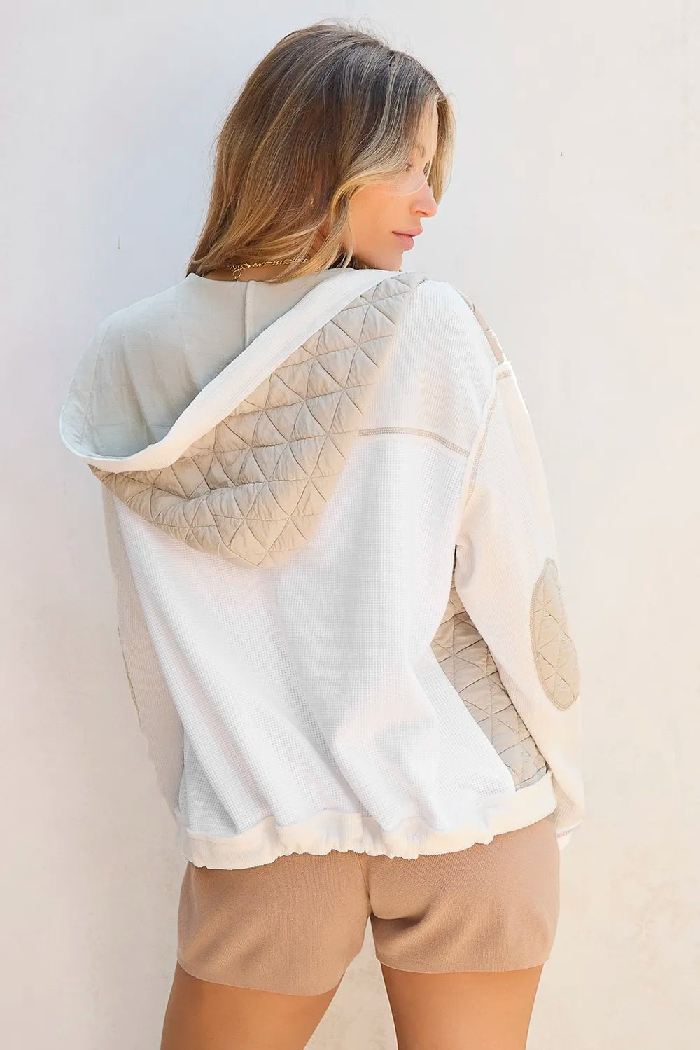 Drawstring Color Block Long Sleeve Jacket, view 3
