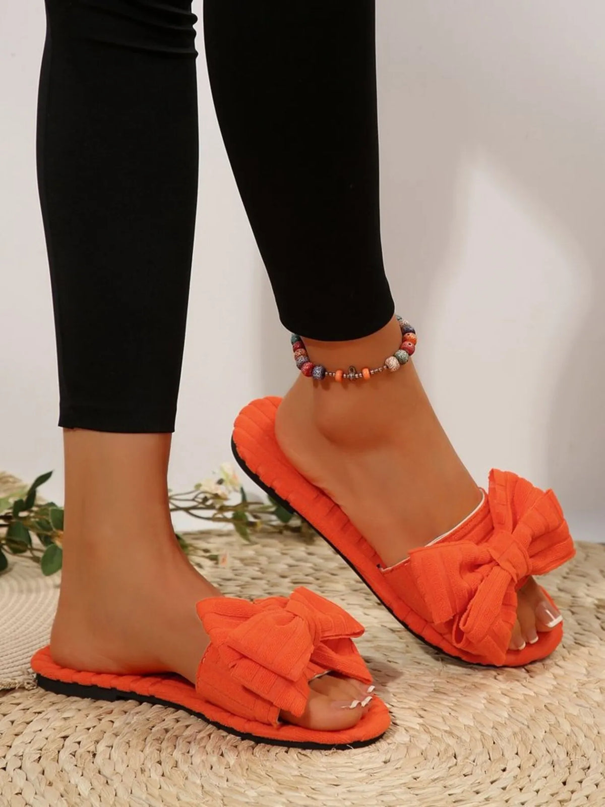 Bow Knot Open Toe Slippers - Lilixa.store