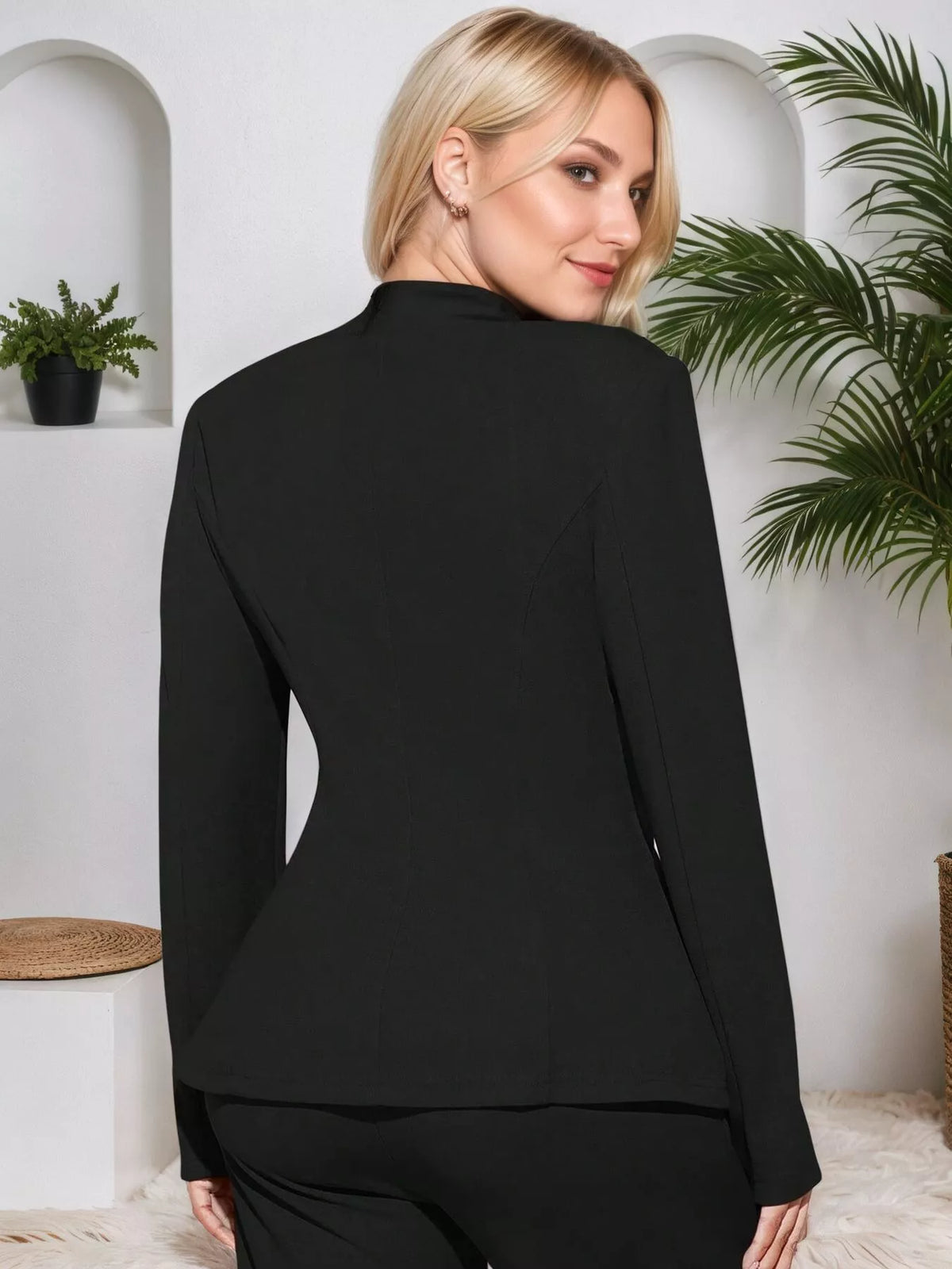 Single-Button Slim Fit Blazer - Lilixa.store