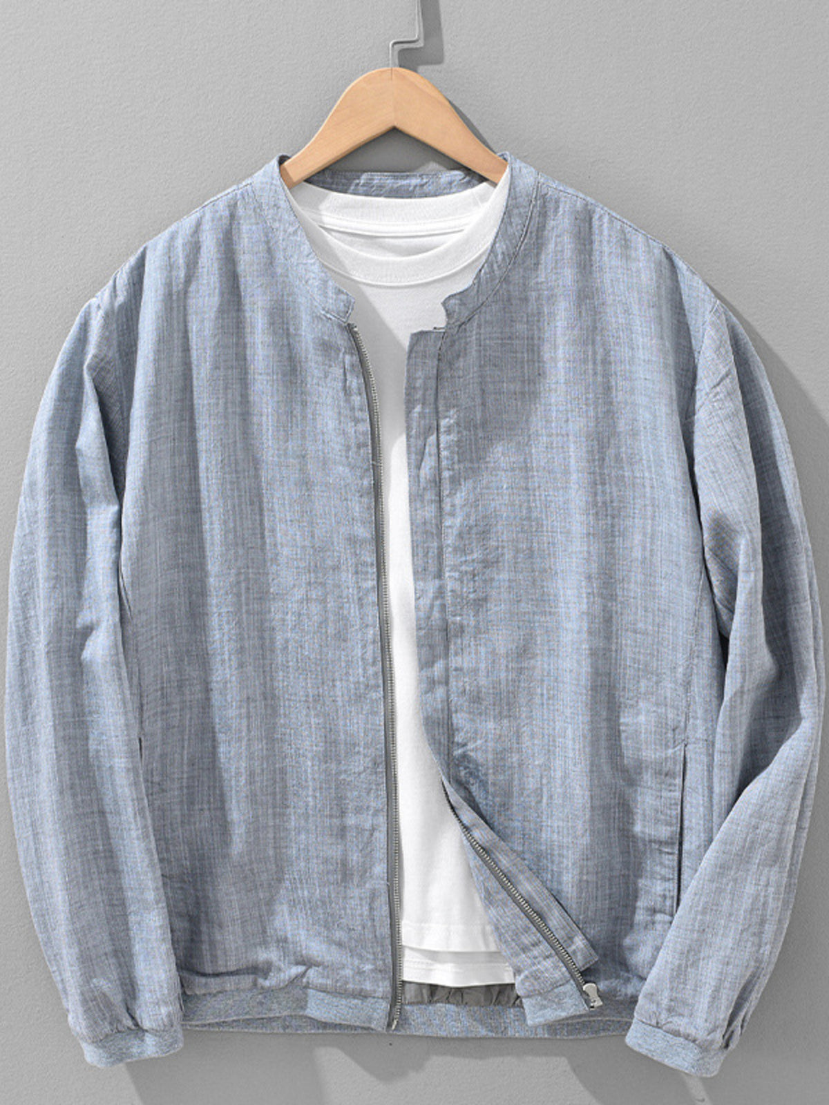 Men's Plus Size Zip Up Long Sleeve Jacket