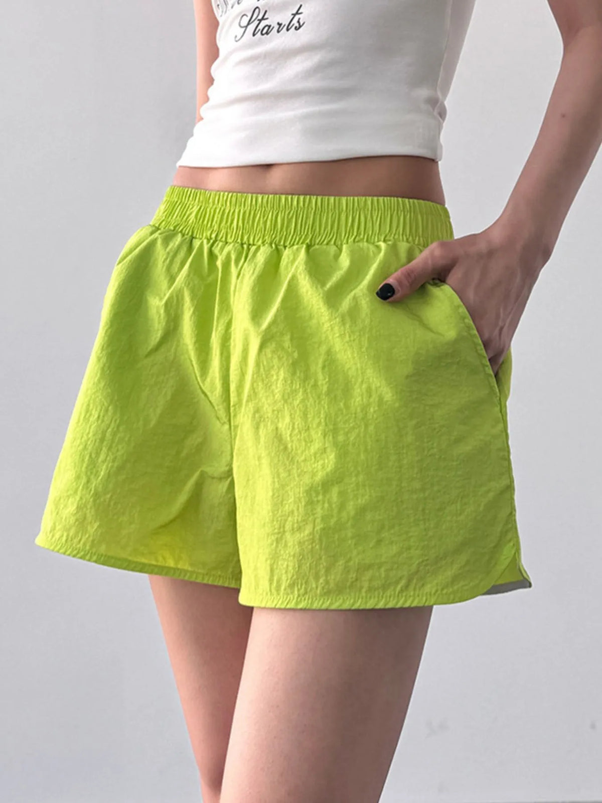 Elastic Waist Active Shorts - Lilixa.store