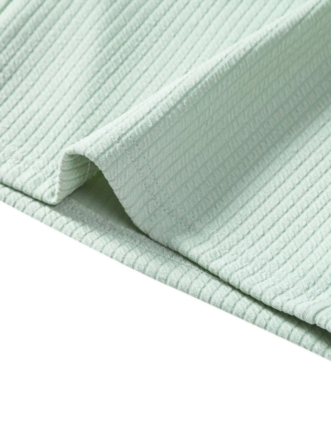Men's Ribbed Short Sleeve Shirt and Shorts Set in Green, view 7