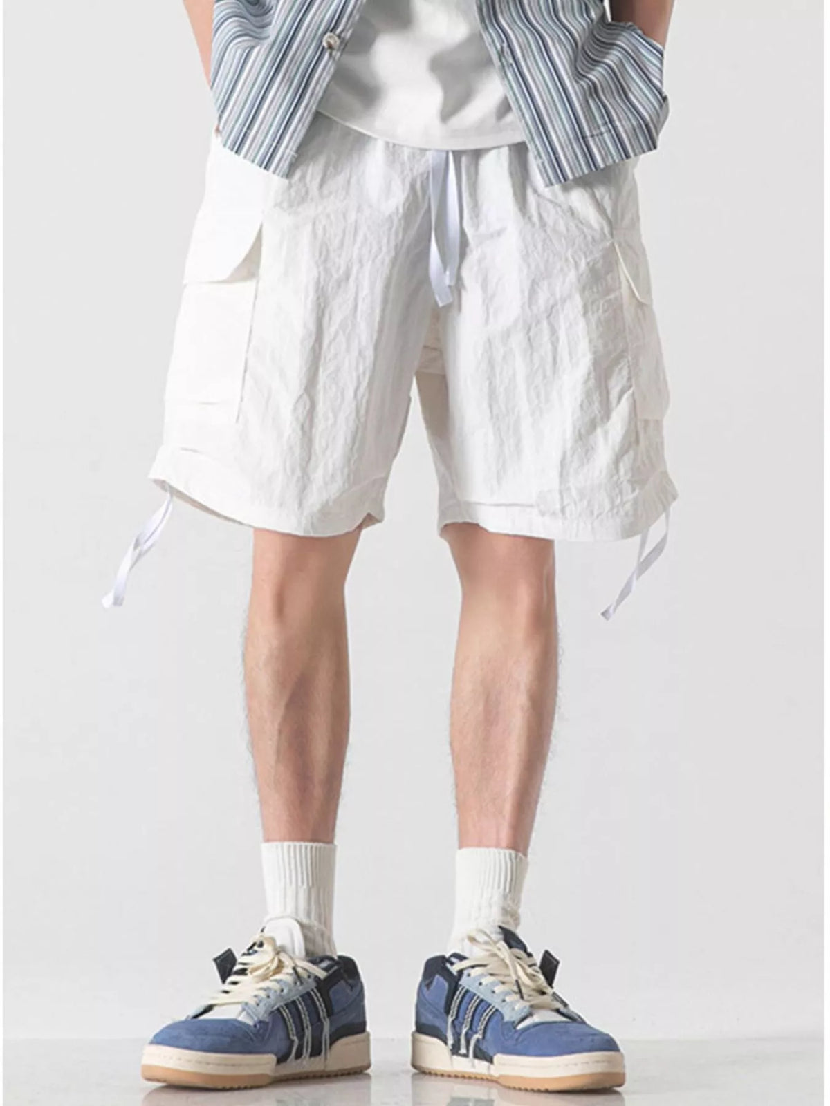 Men's Casual Lightweight Cargo Shorts in White