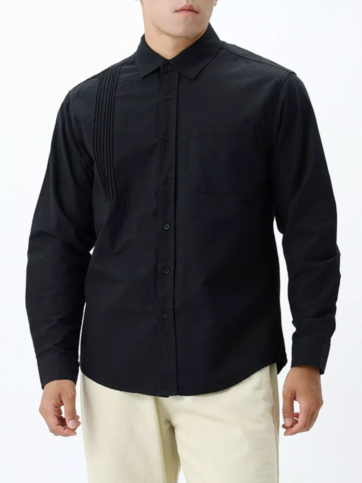 Men's Plus Size Button Up Long Sleeve Shirt