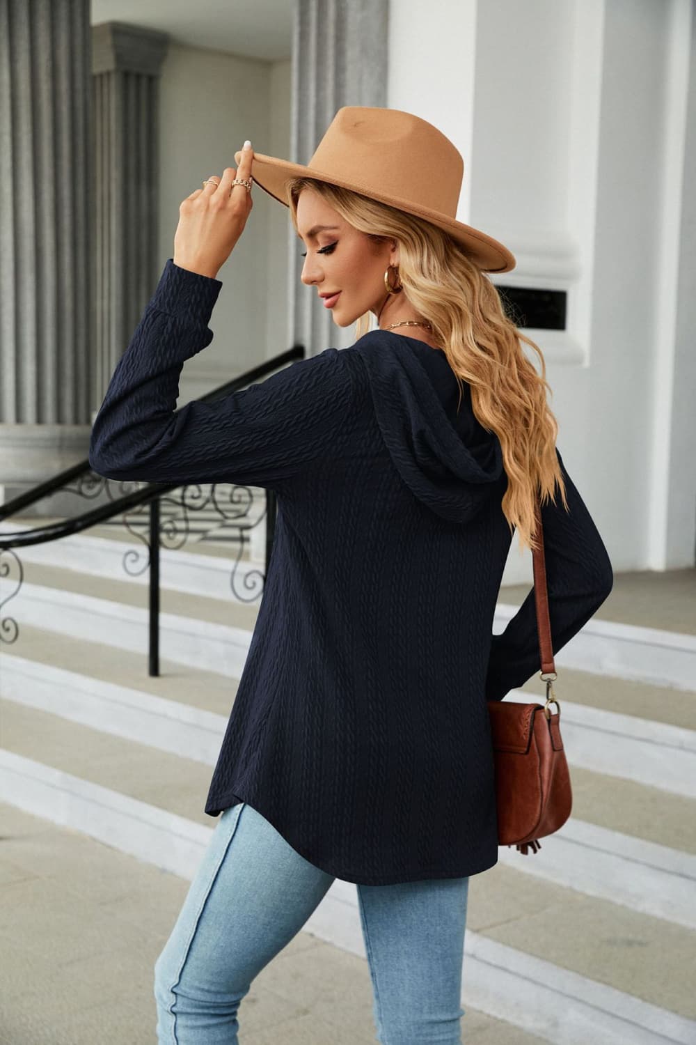 Long Sleeve Hooded Blouse, view 14