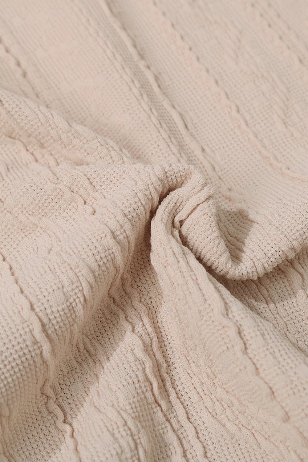 Perfee Decorative Button Long Sleeve Top in Tan, view 4