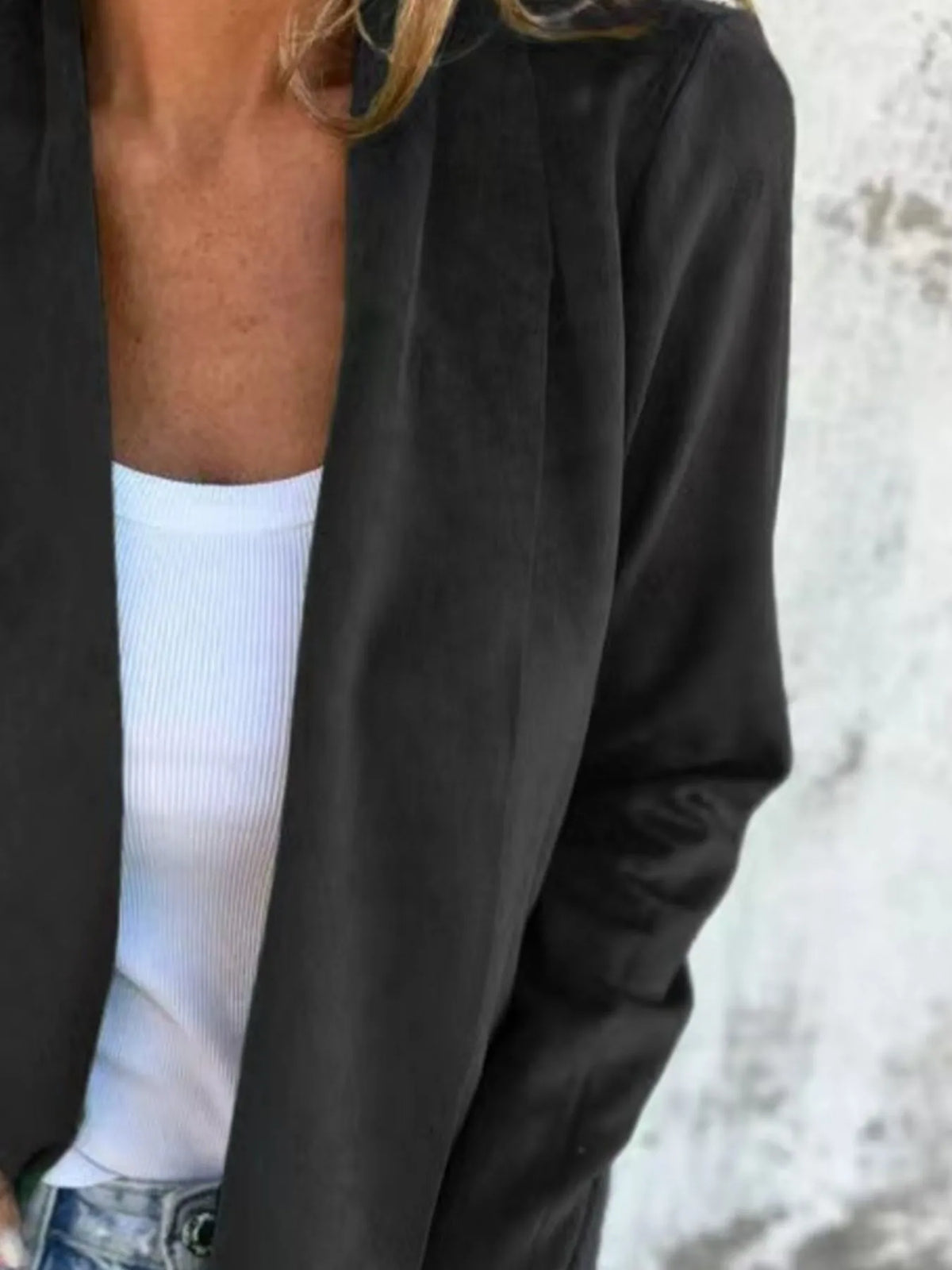 Full Size Open Front Casual Cardigan Plus Size, view 3