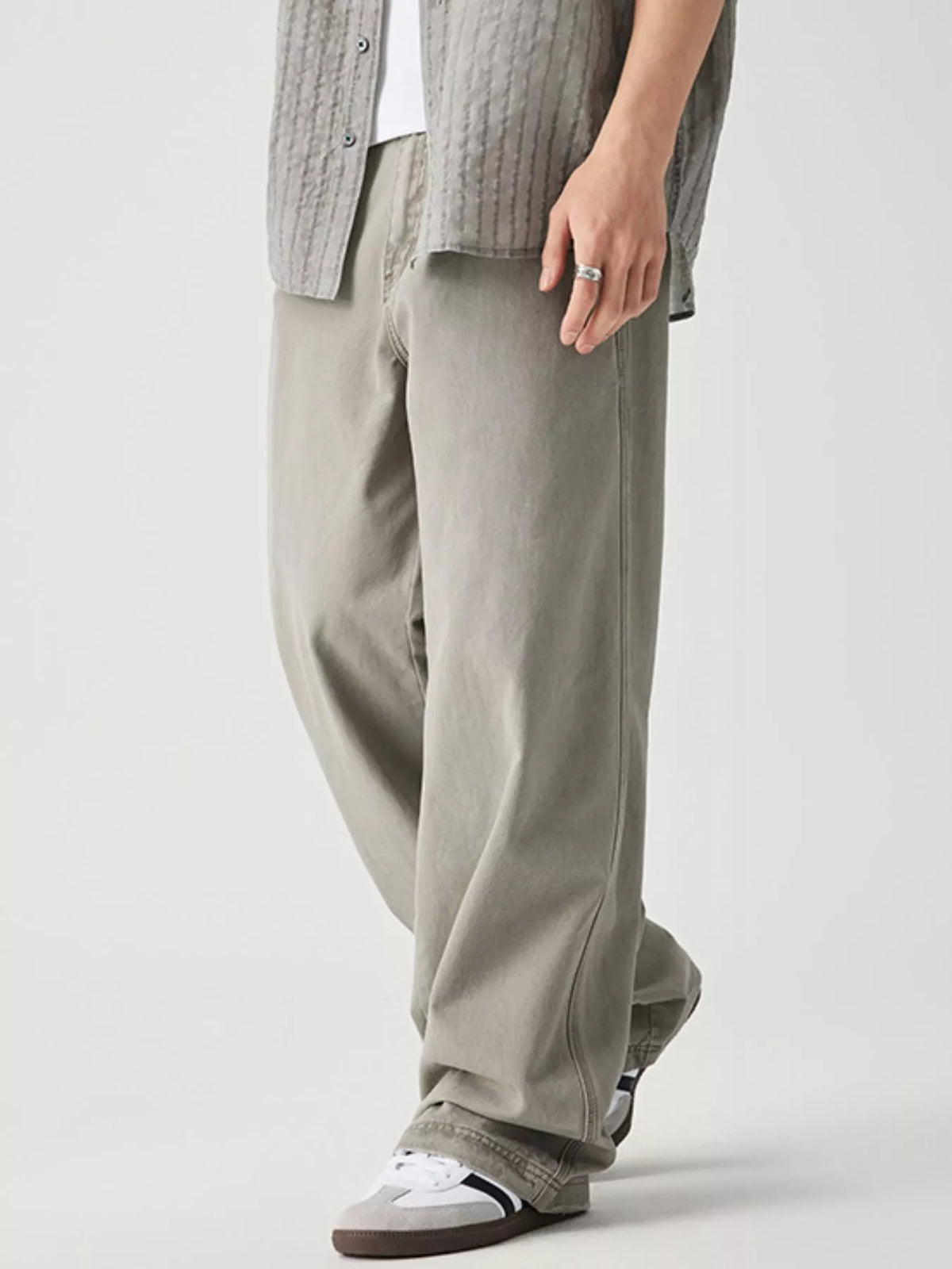 Men's Wide Leg Pants with Pockets, view 4