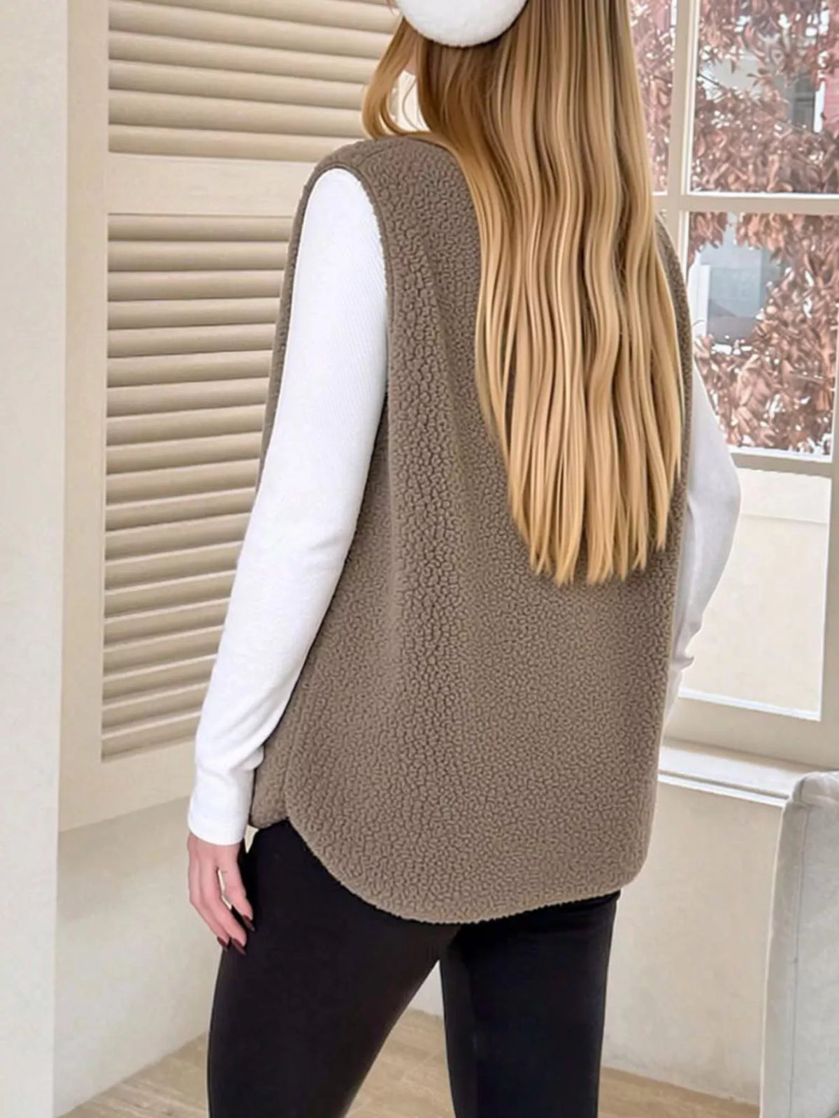 Sherpa Sleeveless Vest Coat - Lilixa.store
