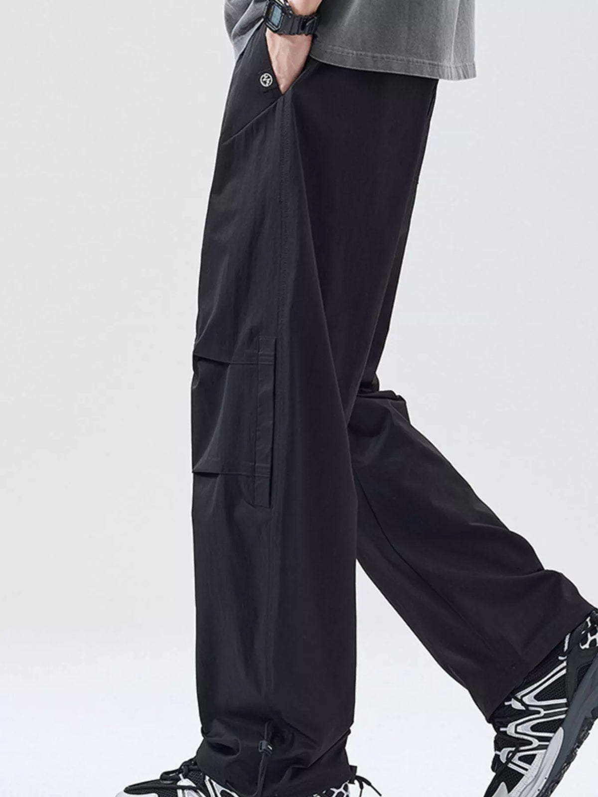 Men's Full Size Relaxed Fit Drawstring Pants Plus Size, view 5