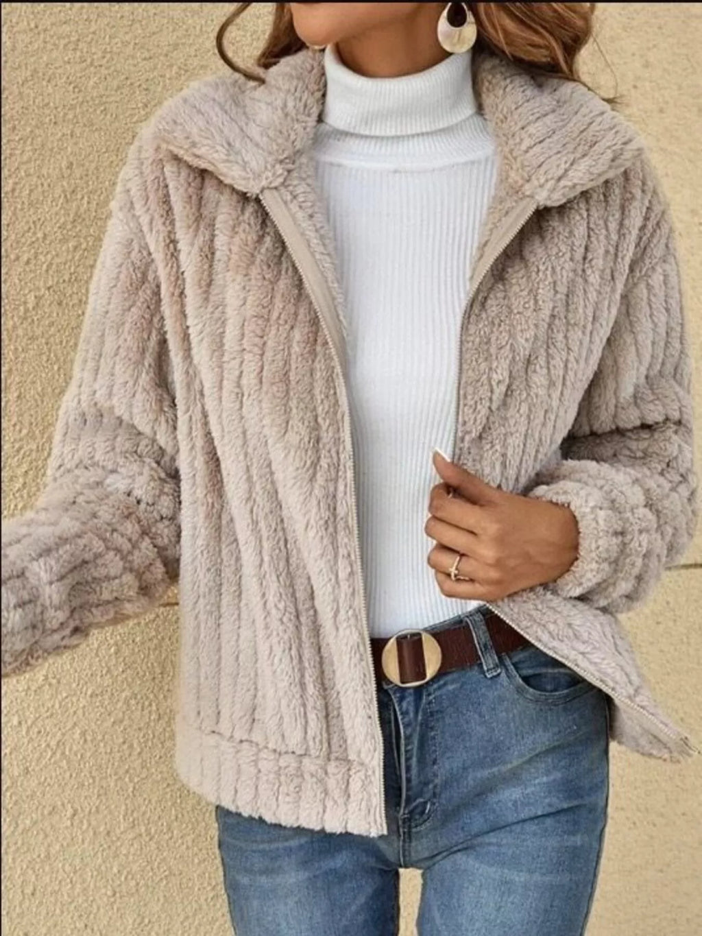 Fleece Zip-Up Outerwear - Lilixa.store