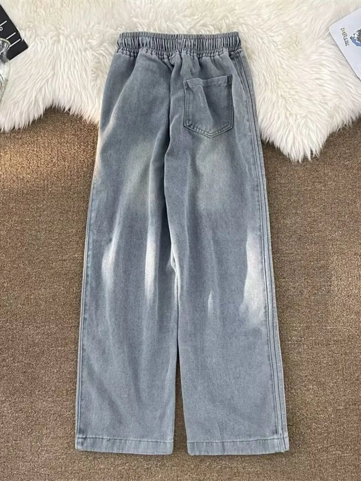 Men's Full Size Wash Wide Leg Pants Plus Size, view 2