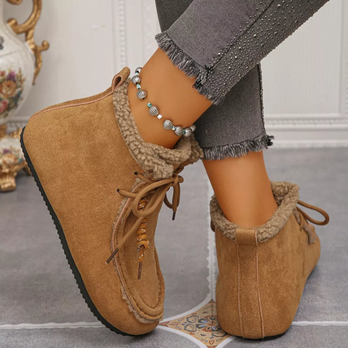 Plush Lining Ankle Boots - Lilixa.store
