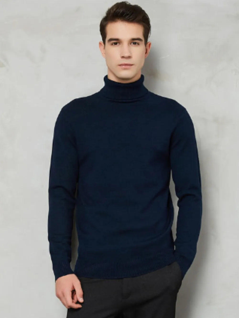 Men's Plus Size Turtleneck Long Sleeve Sweater