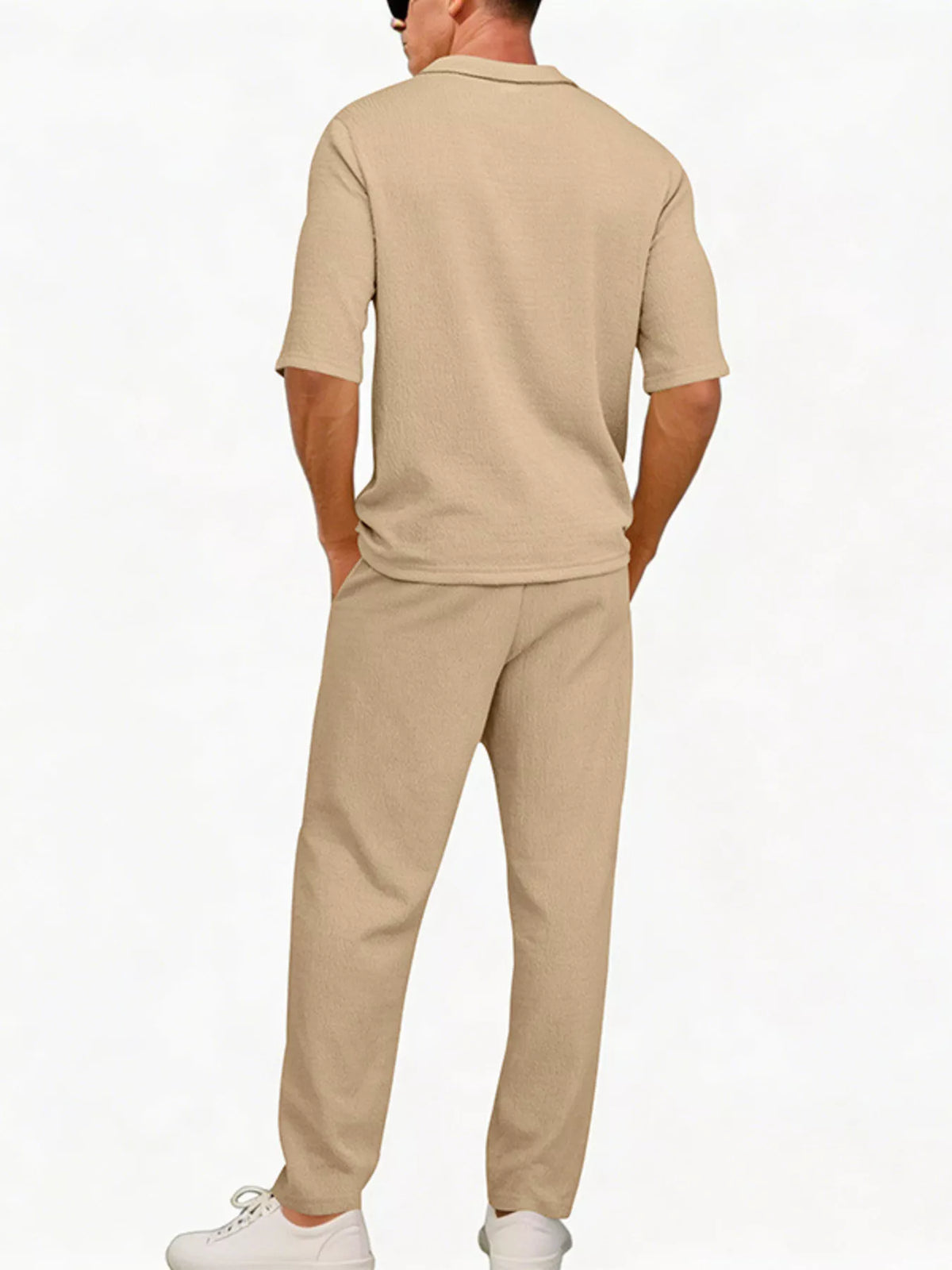 Men's Full Size Half Sleeve Top and Pants Set Plus Size - Lilixa.store