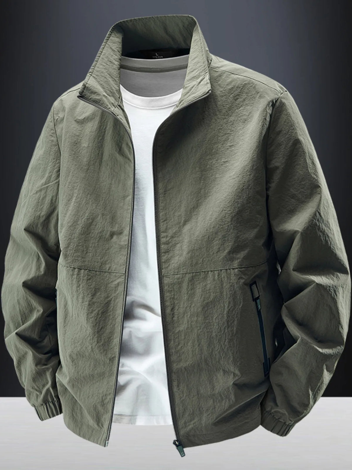 Men's Plus Size Zip Up Long Sleeve Jacket - Lilixa.store