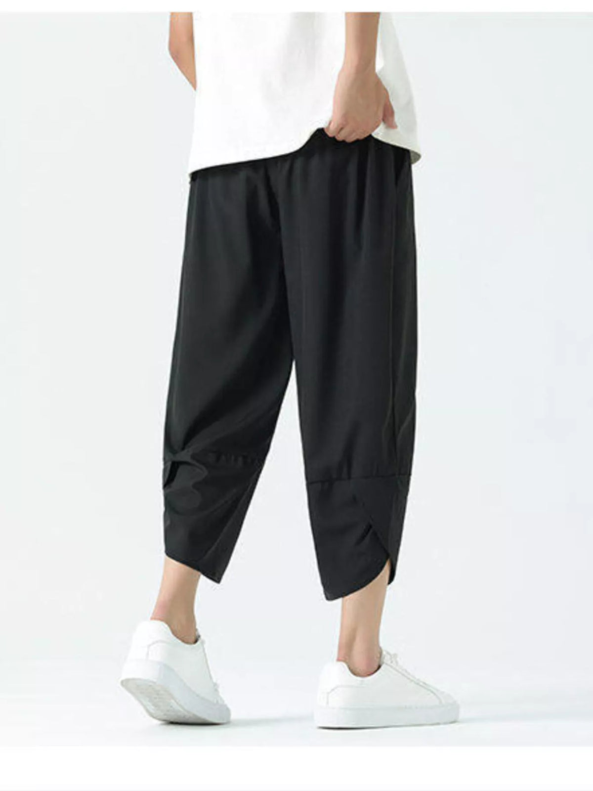 Men's Plus Size Casual Loose Cropped Pants, view 4