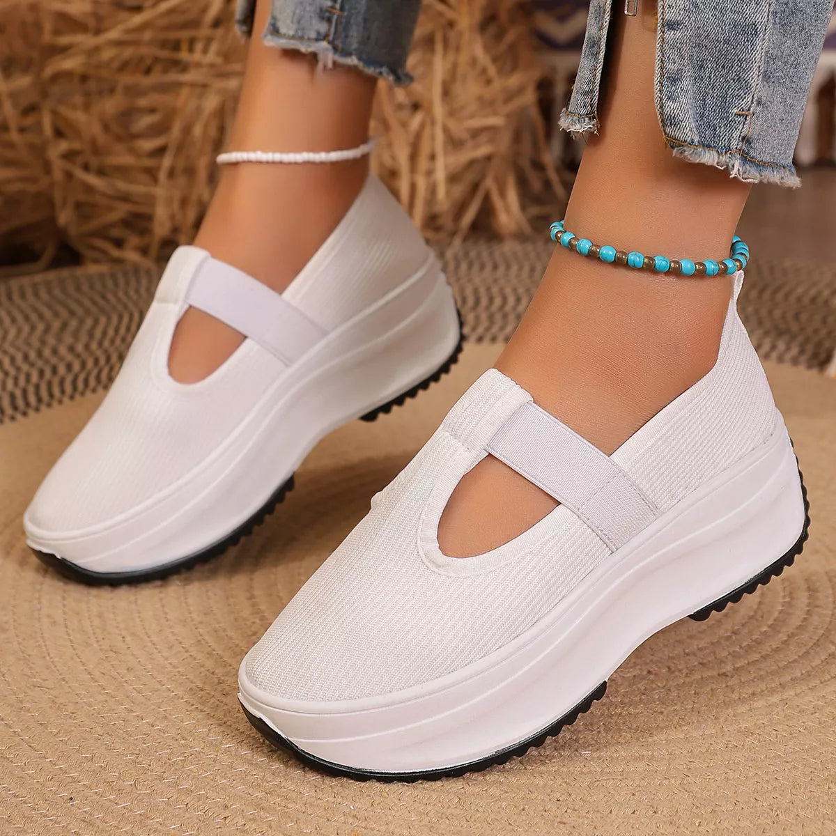 Round Toe Platform Slip-Ons, view 7