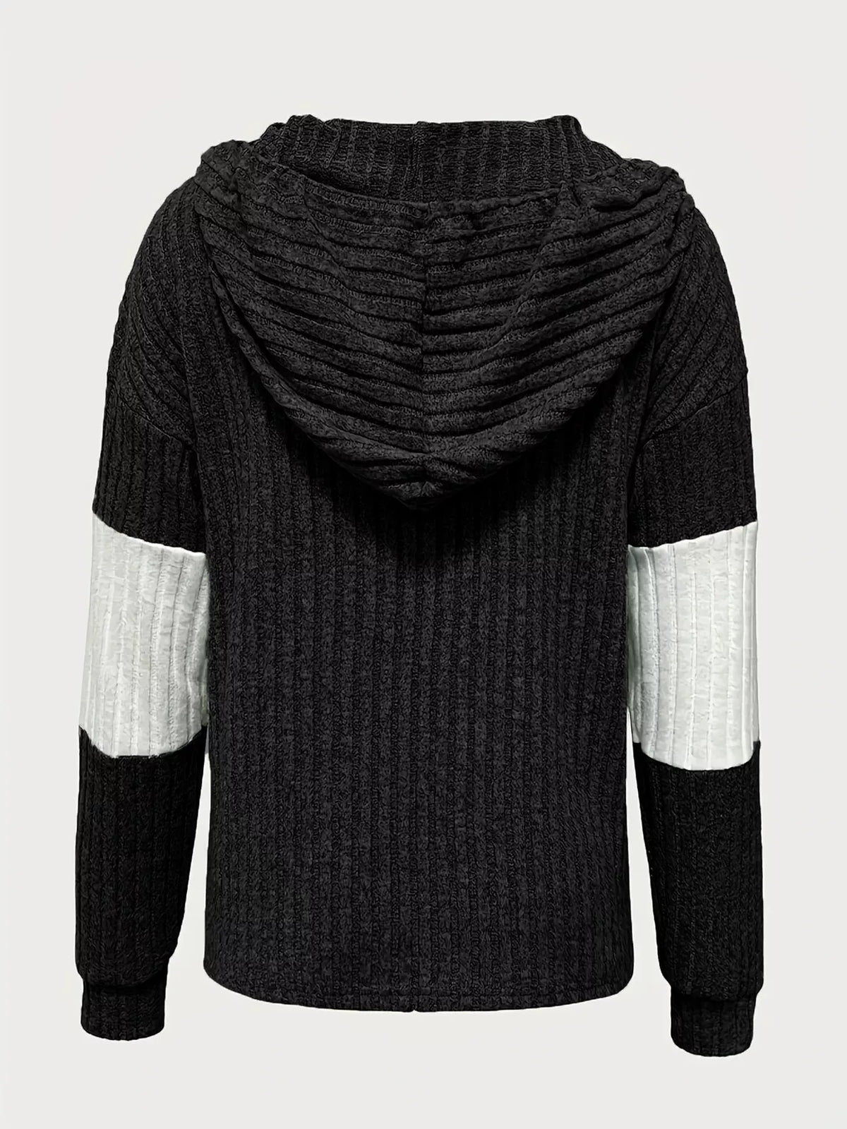 Color Block Drawstring Long Sleeve Hoodie - Lilixa.store