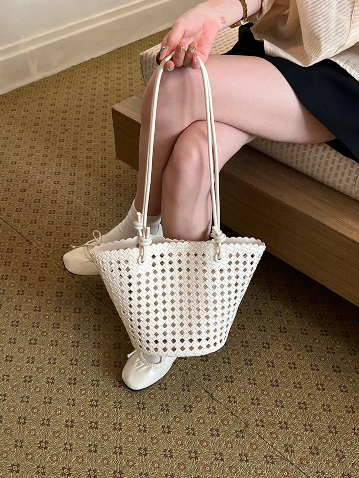 Woven Leather Shoulder Bag - Lilixa.store