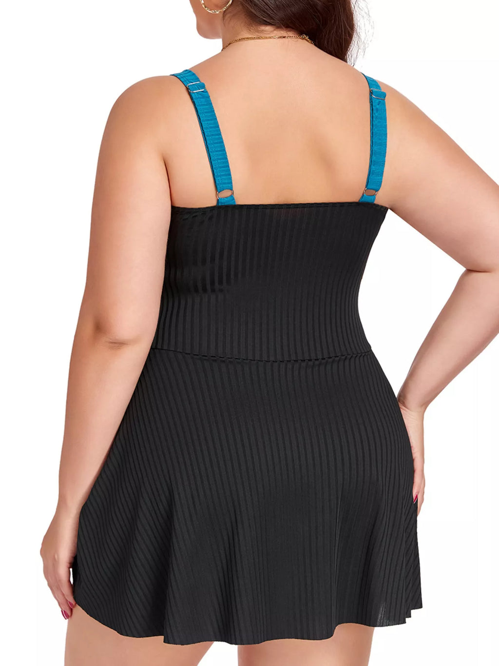 Plus Size Ruched One-Piece Swim Dress - Lilixa.store