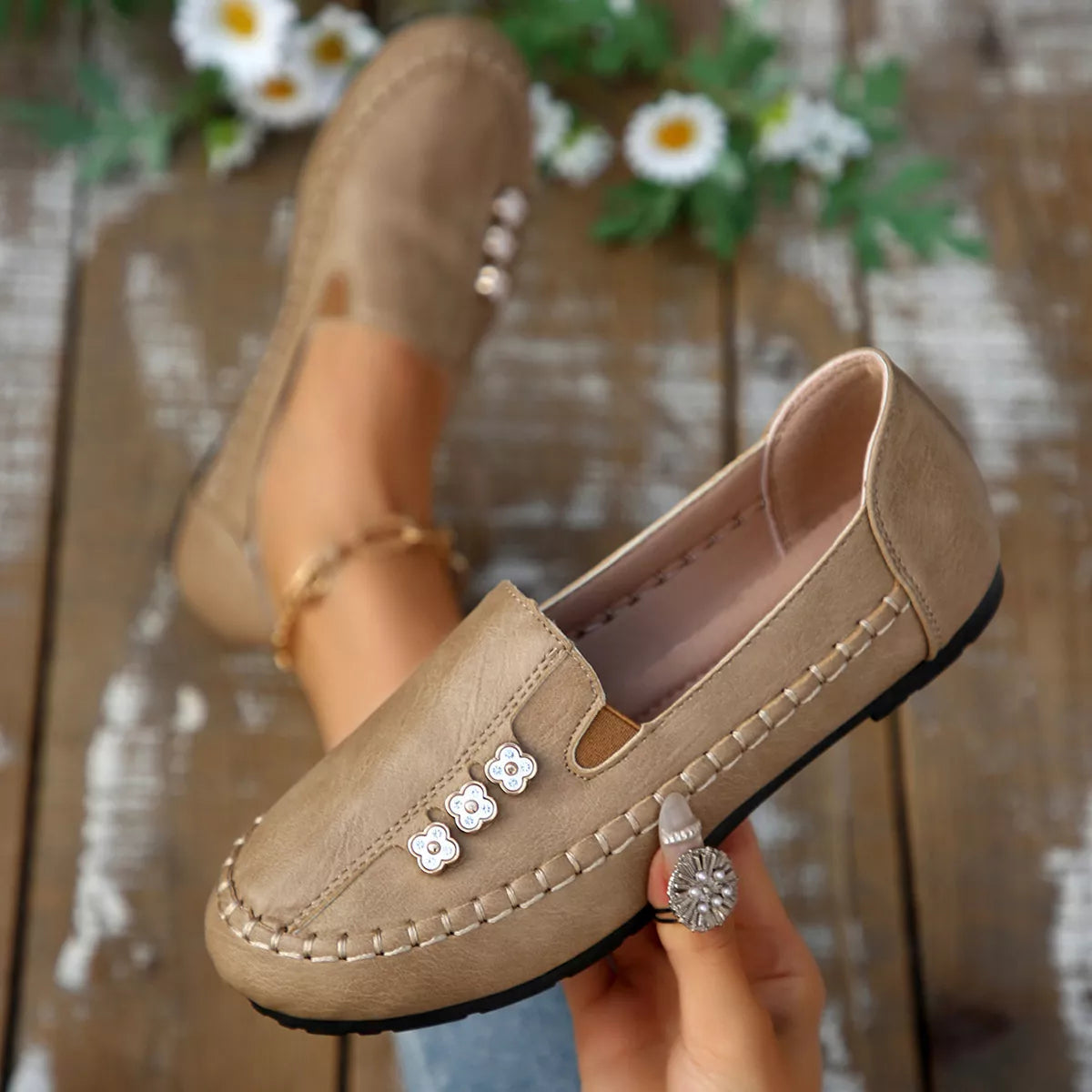 Round Toe Slip-Ons