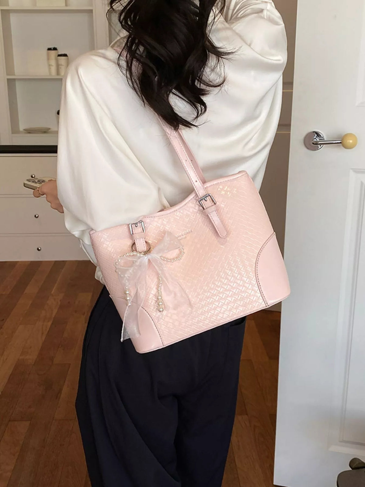 Textured PU Leather Shoulder Bag - Lilixa.store