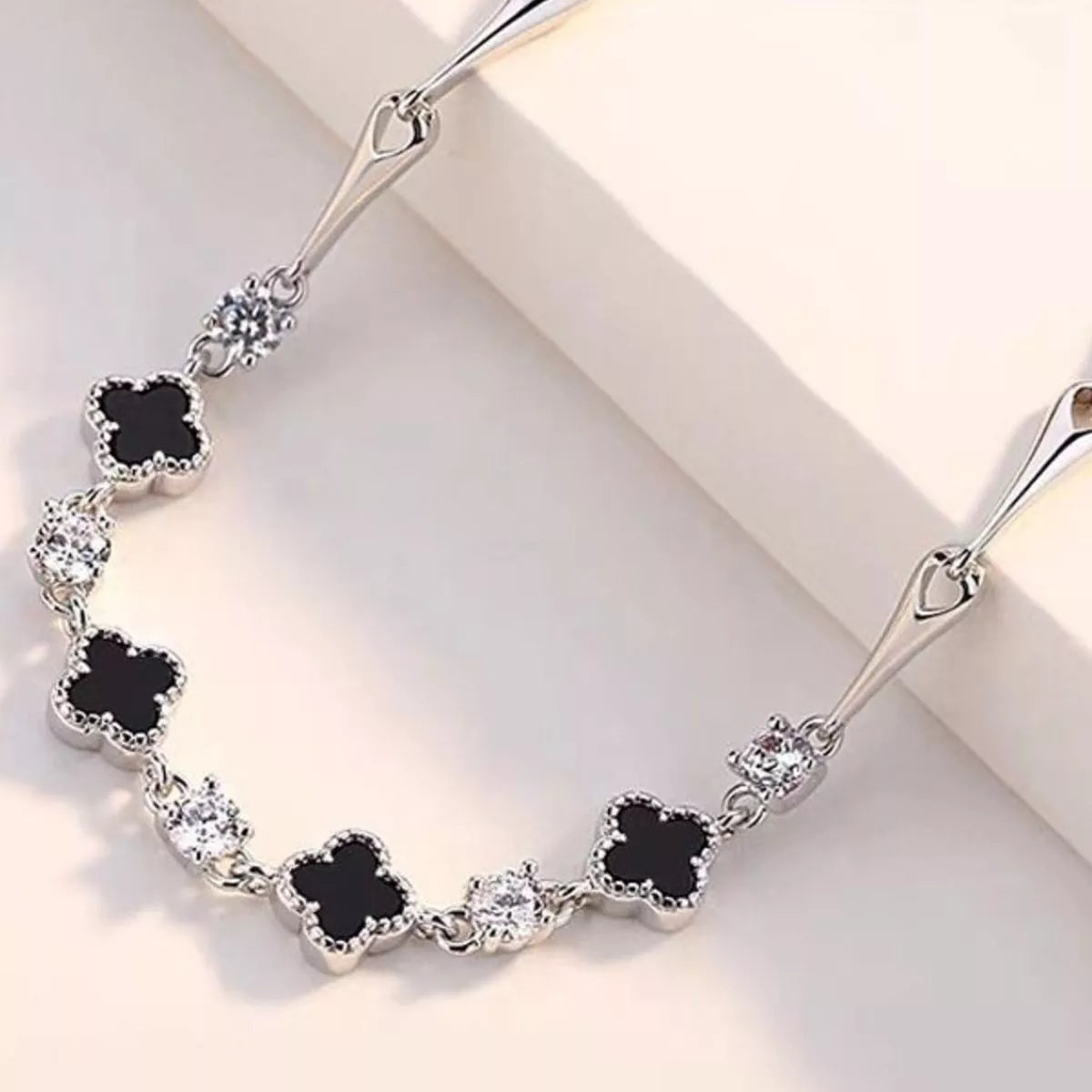 925 Sterling Silver Clover Charm Bracelet - Lilixa.store