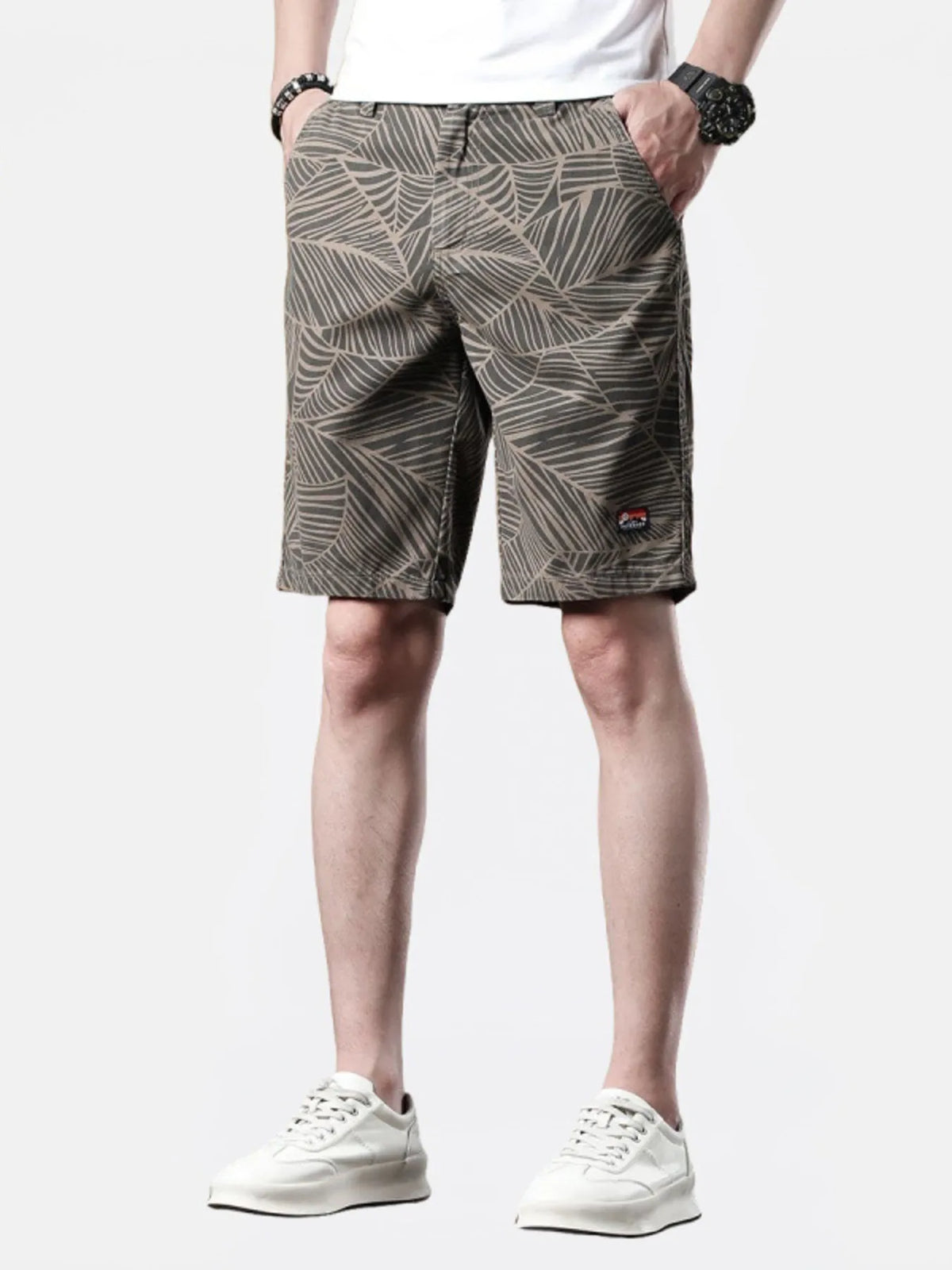 Men's Printed Wide-Leg Shorts, view 2