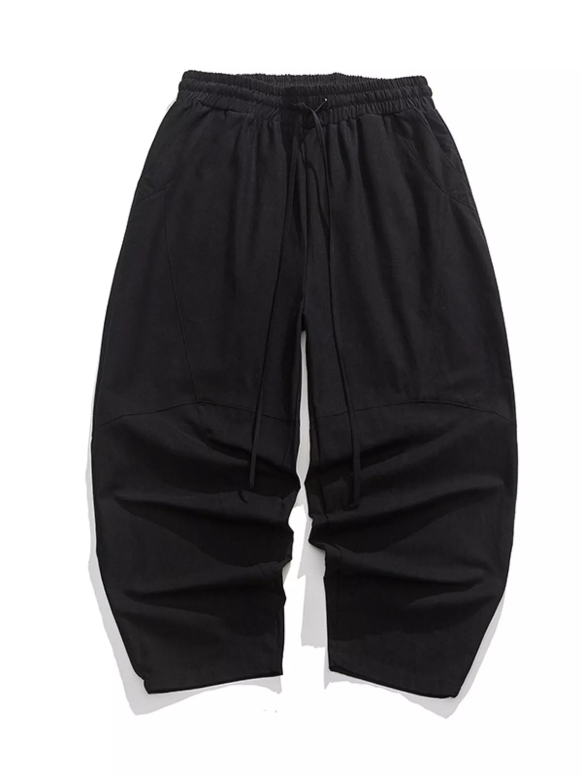 Men's Plus Size Loose Fit Harem Pants in Black