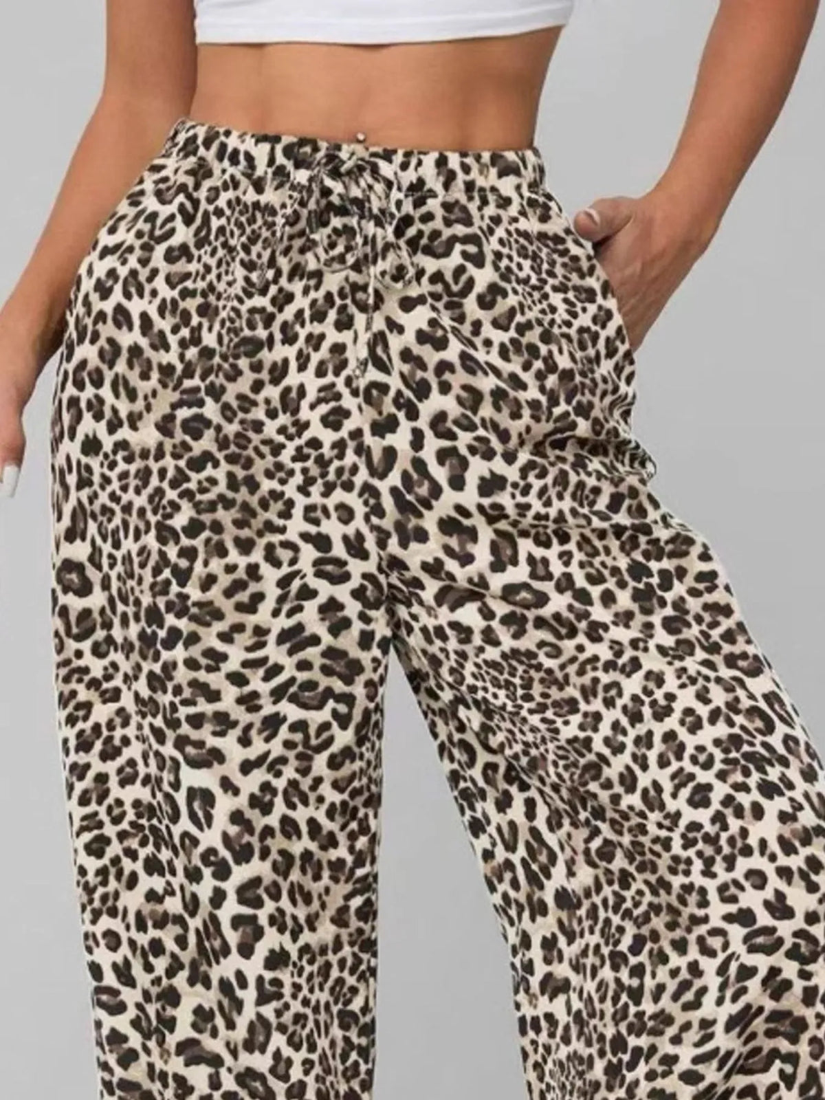 Leopard Print Wide Leg Pants - Lilixa.store