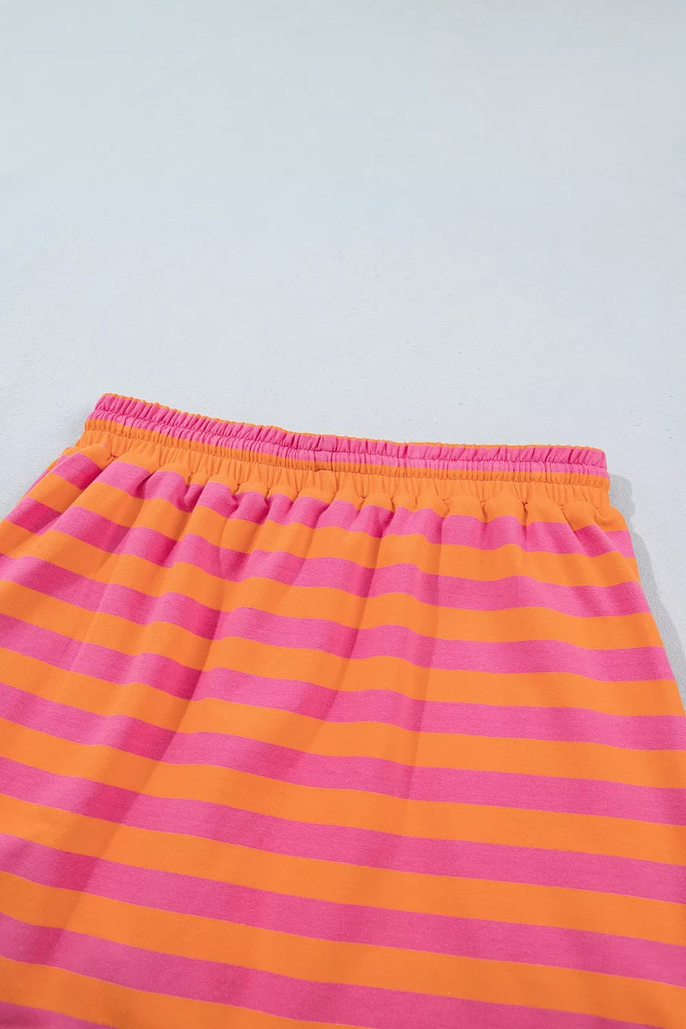 Stripe Color Block Patchwork Mock Neck Pullover Drawstring Mini Skort Set - Lilixa.store