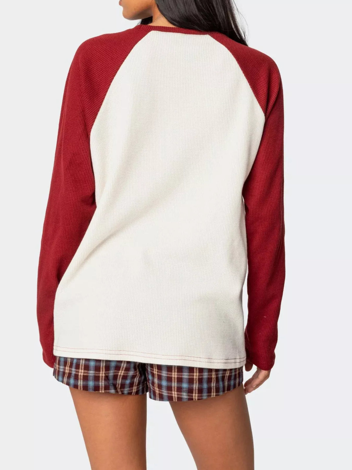 Color-Block Raglan Long Sleeve T-Shirt