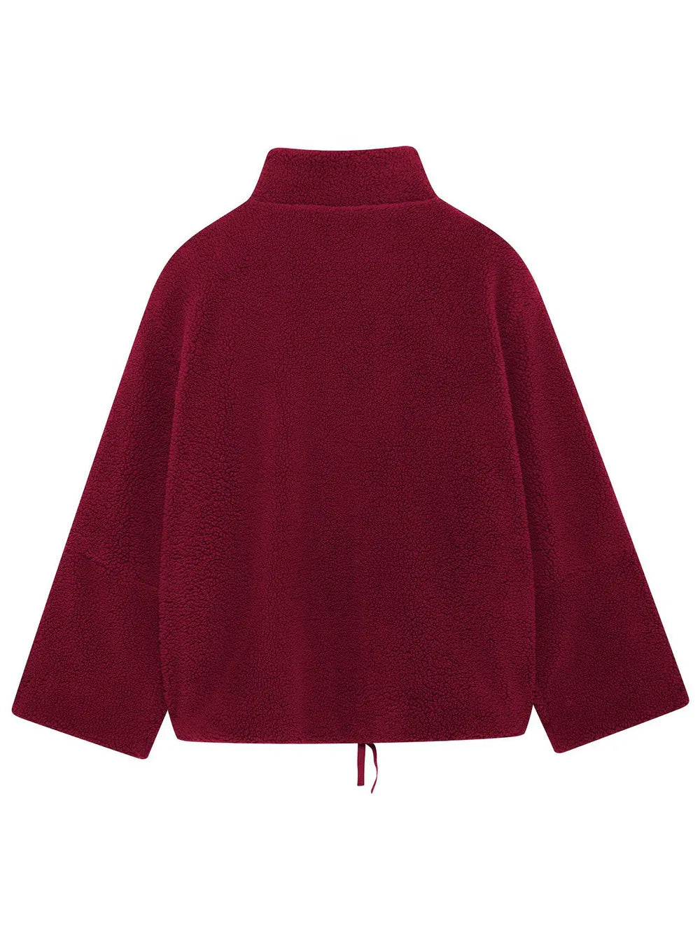 Turtleneck Zip Up Long Sleeve Plush Jacket, view 9